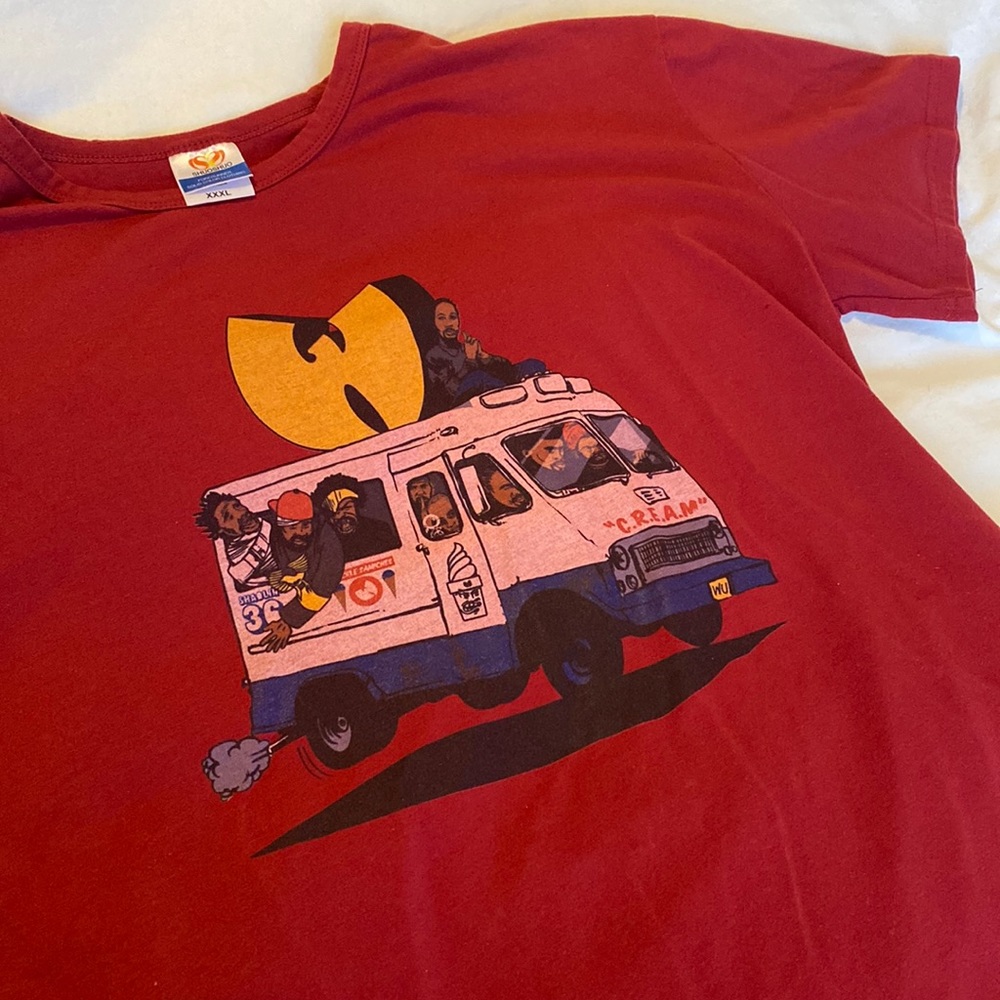 Wu tang C.R.E.A.M shirt for sale Red Bus Wu Tang
